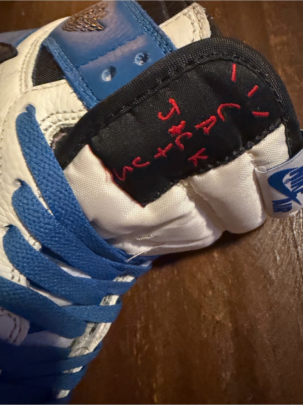 Fashion Fragment Design High-Top Sneakers in White & Blue - 9M - Picture 5 of 13